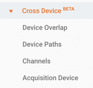 Google Analytics cross device report menu