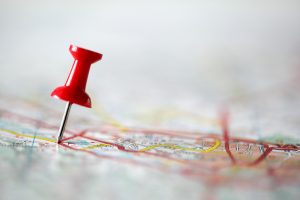 Pushpin in a map, symbolizing Google local pin maps. Google Business listings are valuable for amplifying brand and improving local search visibility.