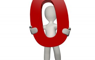 Cartoon person carrying off a red zero symbolizing the removal of "position zero" from online search results.