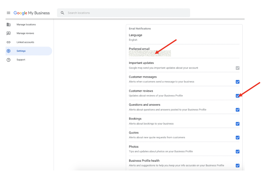 Set-up alerts to receive an email each time your business secures a new Google customer review.