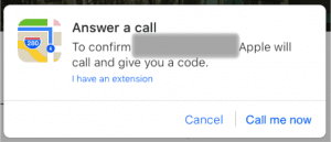 Apple Map phone call verification