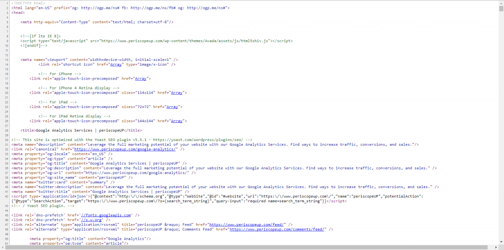 structured data html screenshot