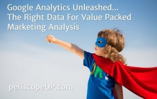 Child wearing a blue mask and red cape over a blue t-shirt with right hand outstretched as if taking off in flight, representing unleashing the power of Google Analytics.