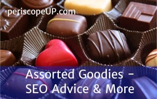 Box of chocolates representing the assortment of good SEO advice found in this article