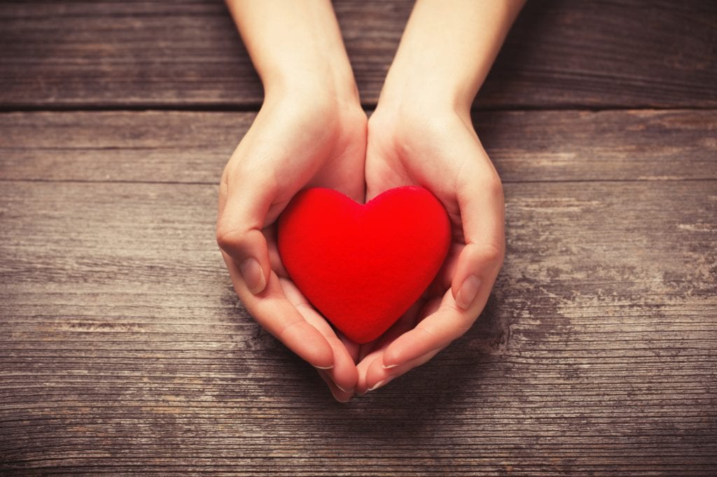 Hands with heart, signifying a nonprofit