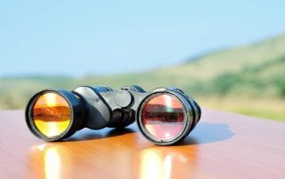 Binoculars, representing zero-click searches.