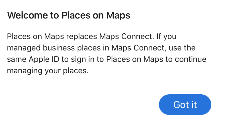 Apple Maps Connect has been renames Places on Maps.