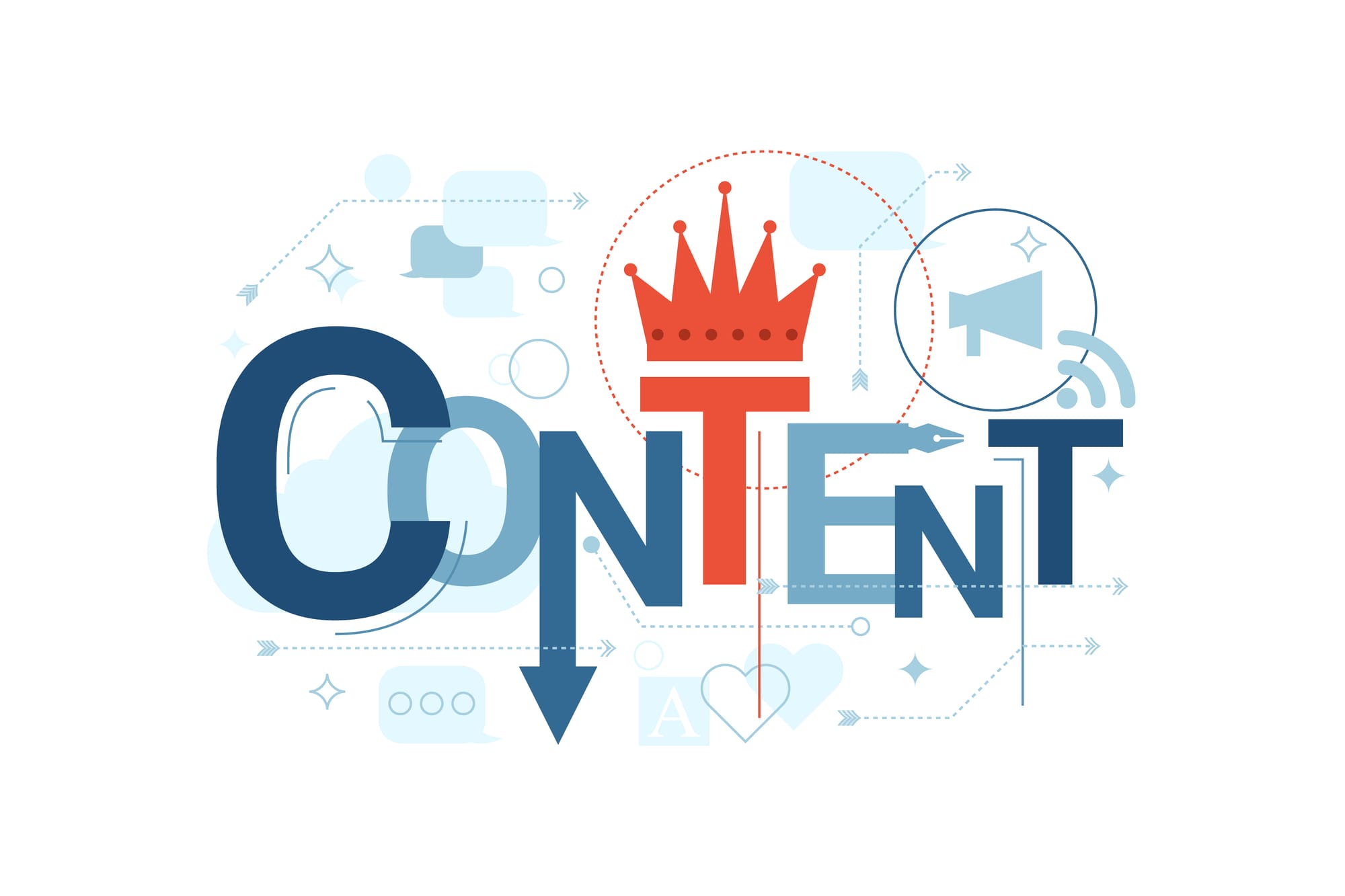 content typography with king crown