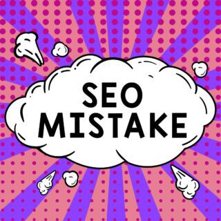 illustration of SEO mistake explosion
